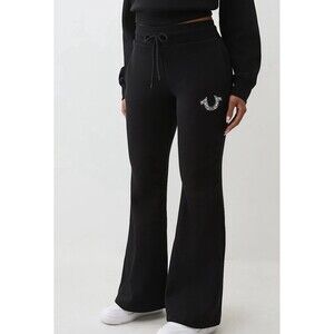 NWT True Religion Black Flare Sweatpants Medium